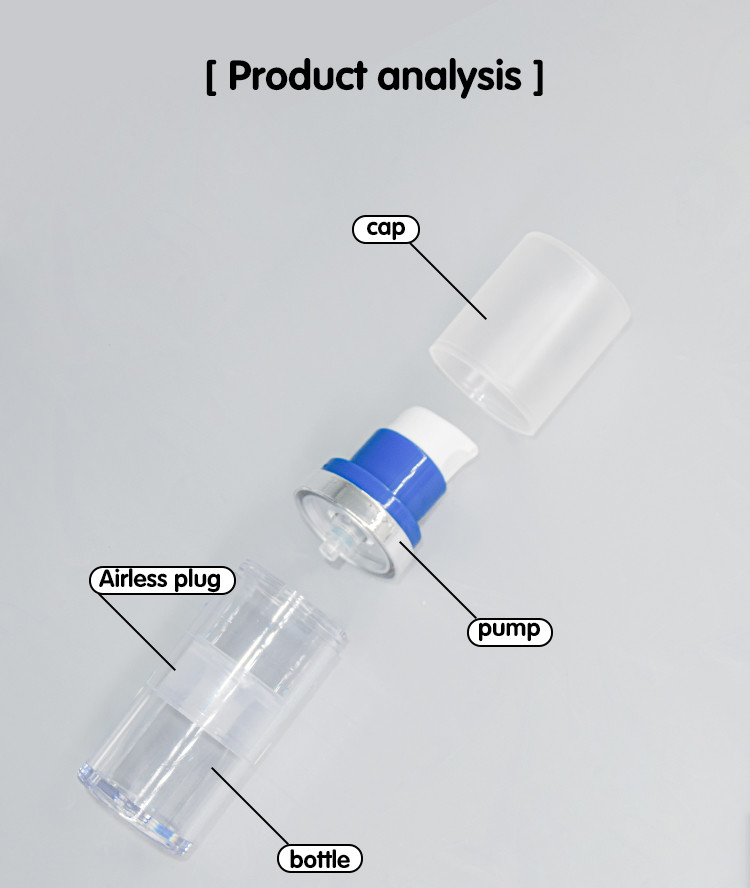 Plastic AS Airless Bottle 30ml 50ml Single Layer Vacuum Skincare Cosmetic Packaging
