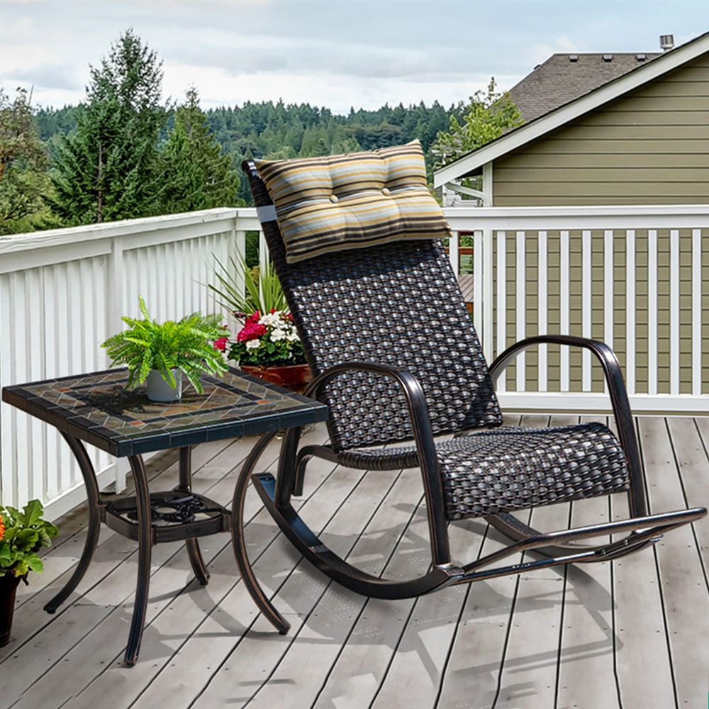 Iron Single Patio Sun Lounger Customized Garden Recliner Chairs