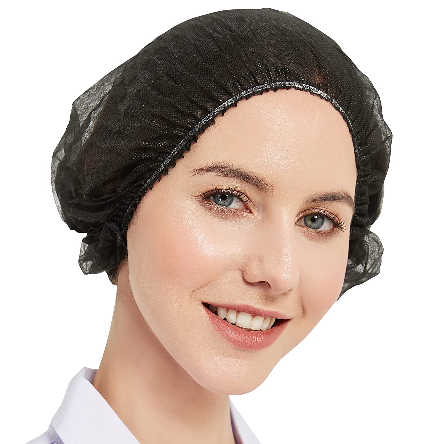 S&J Disposable Mob Cap Clip Cap Soft PP Non-woven with Sewn-in Elastic Band for Secure Fit 21/24 inch Multi-color