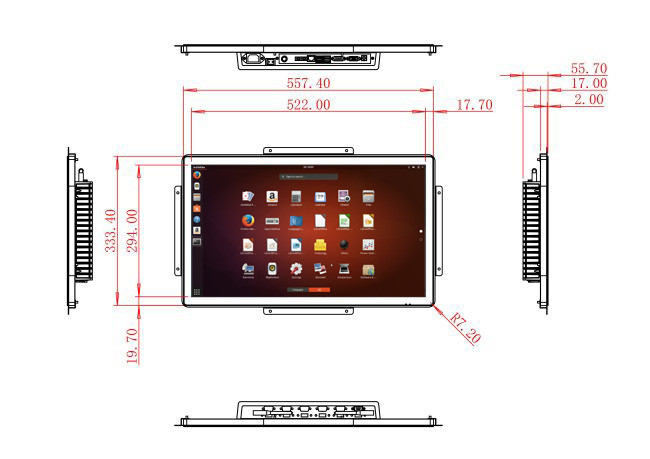 23.6-Inch Linux Touch Panel for Automation Systems and Digital Signage