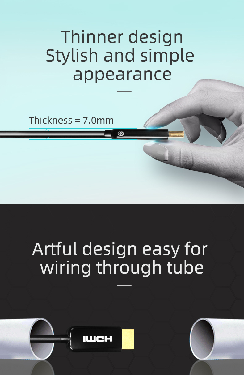 3D 4K 18Gbps thin copper wire active AOC 20 cabo kable power fiber optical cable