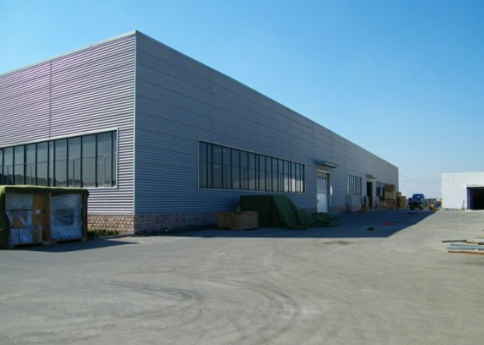 Prefabricated double storey steel structure workshop with office room
