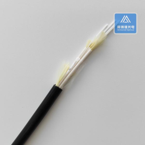 4 Core Indoor Fiber Optic Mini Breakout Cable G657A2 Black TPU 7.5mm