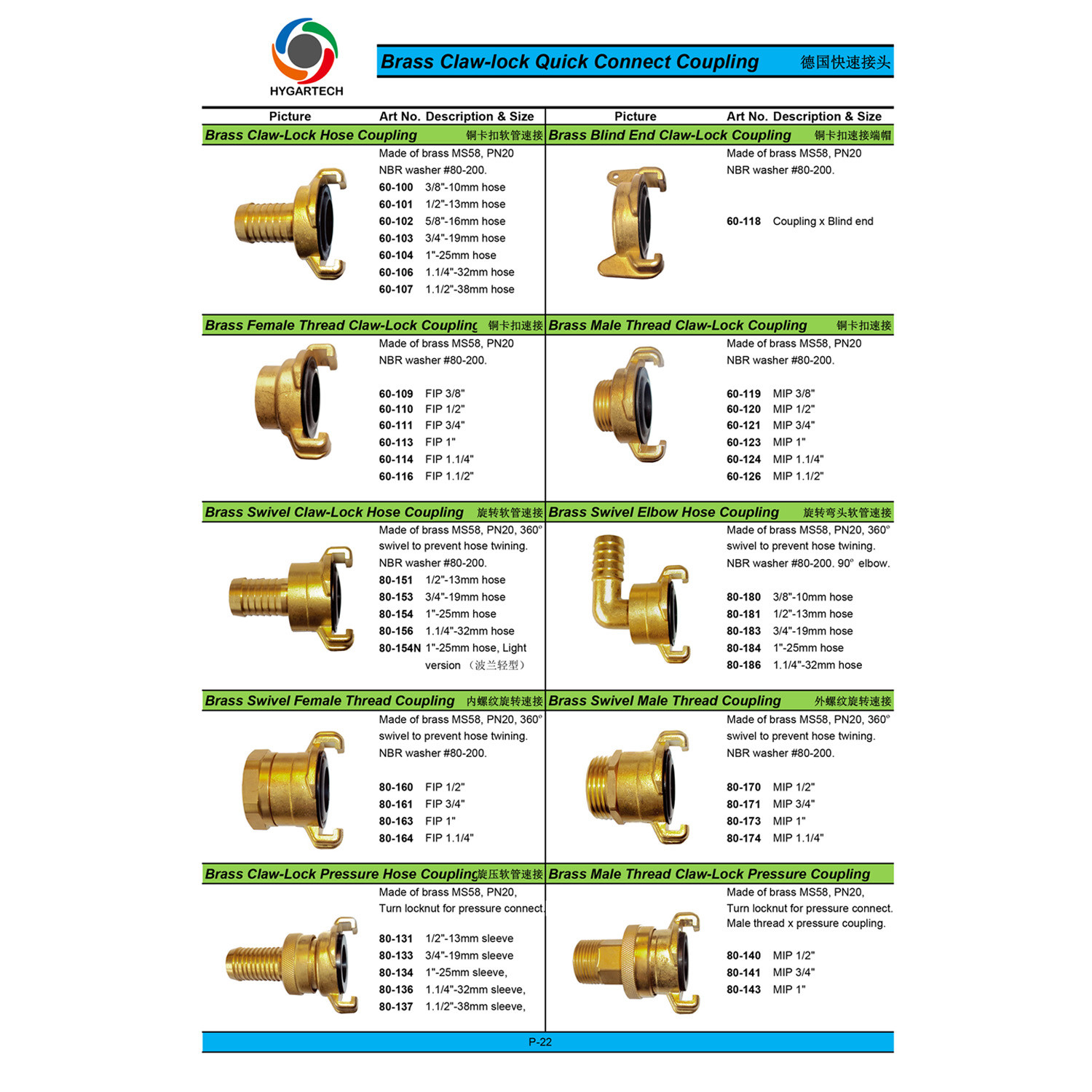 Brass Male Hose Connector Hexagon Hose Fitting Sleeve End