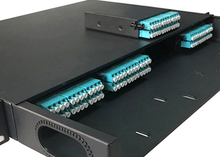 MTP / MPO Fiber Optic Patch Panel High Density 1U 19 Inch 96 Cores