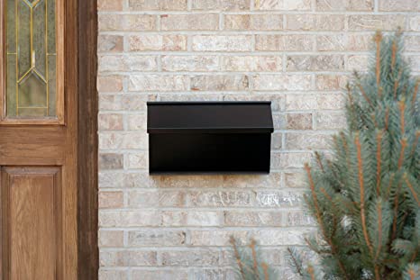 Wall Mount Locking Mailbox Large Capacity with Code Lock Black House Numbers Included