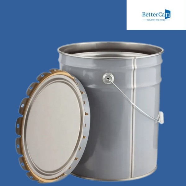 0.32mm-0.43mm Metal Paint Pail 20l Black Bucket With Lid