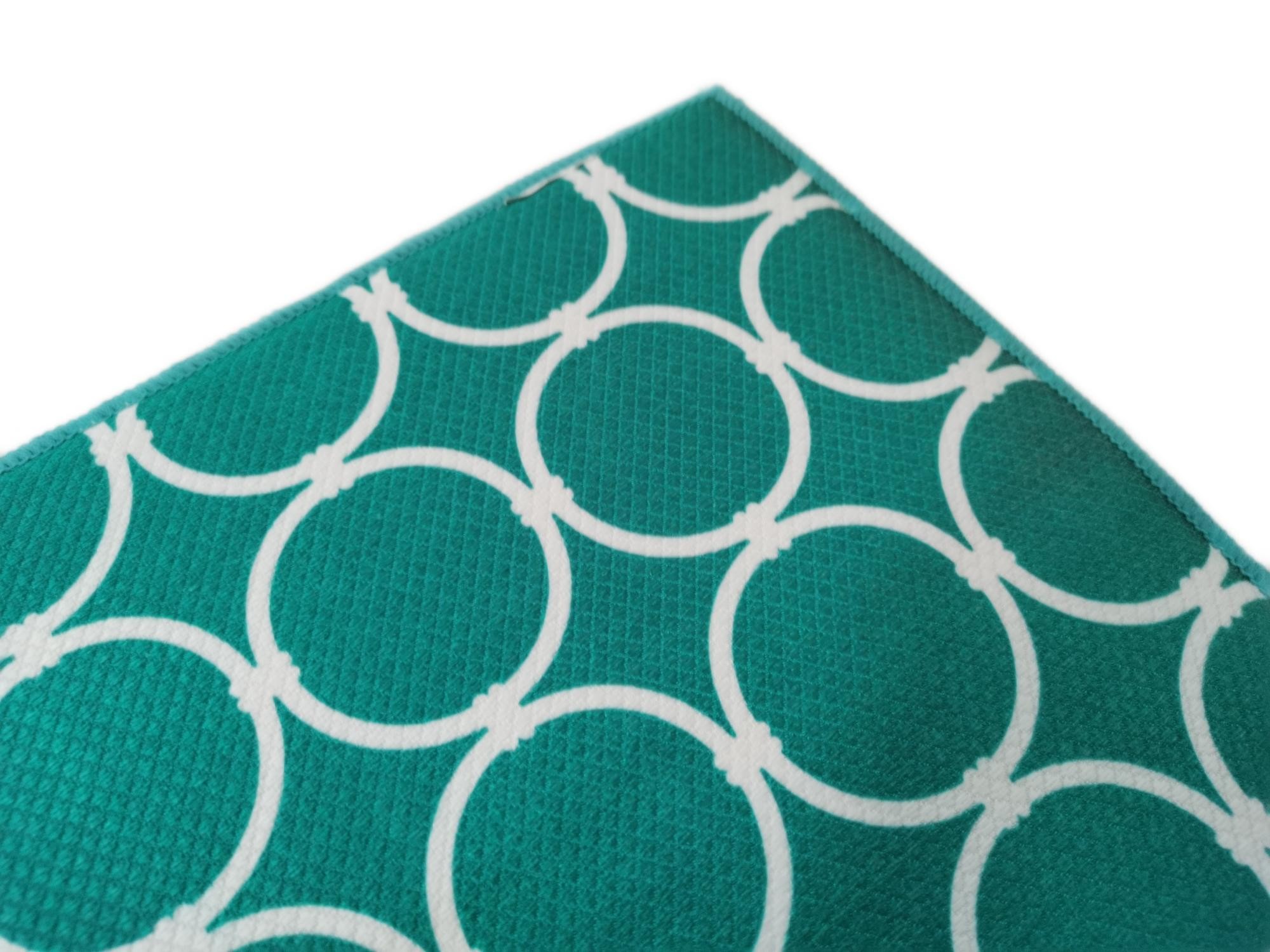 220gsm Fabric Dish Drying Mat For Kitchen Counter Rack Pad Green Printing