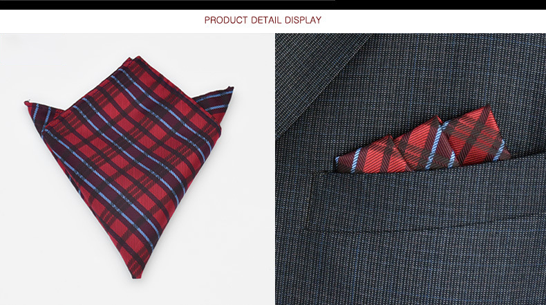Solid Color Men's Handkerchief Cotton Pocket Square Scarf for Professional Appearance
