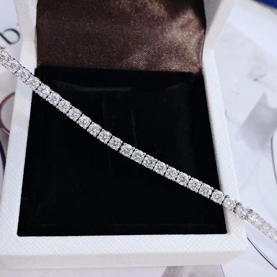 Synthetic Jewelry 0.1ct Lab Created Diamond Bracelet Round Cut