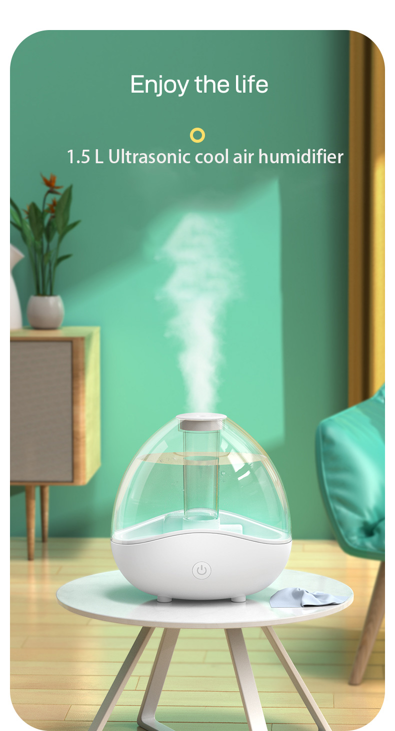 HOMEFISH Ultrasonic Cool Mist Atomization Humidifier 150mL/H-250mL/H