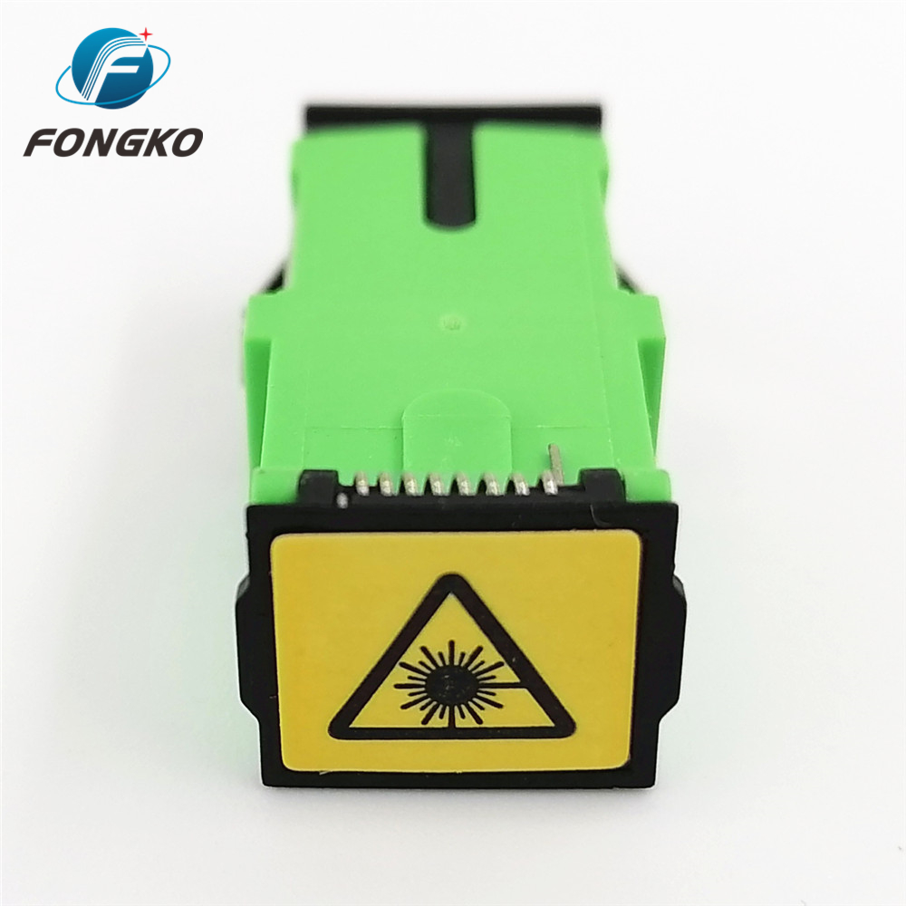 Black Auto Shutter SC/APC Adapter SC Simplex Green Shell Singlemode Fiber Optic Adapters