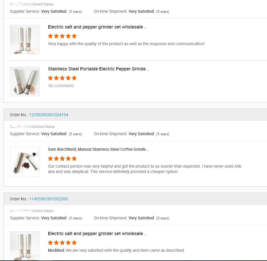 Electric Stainless Steel Salt and Pepper Grinder for Kitchen Spice Grinding Mills Type