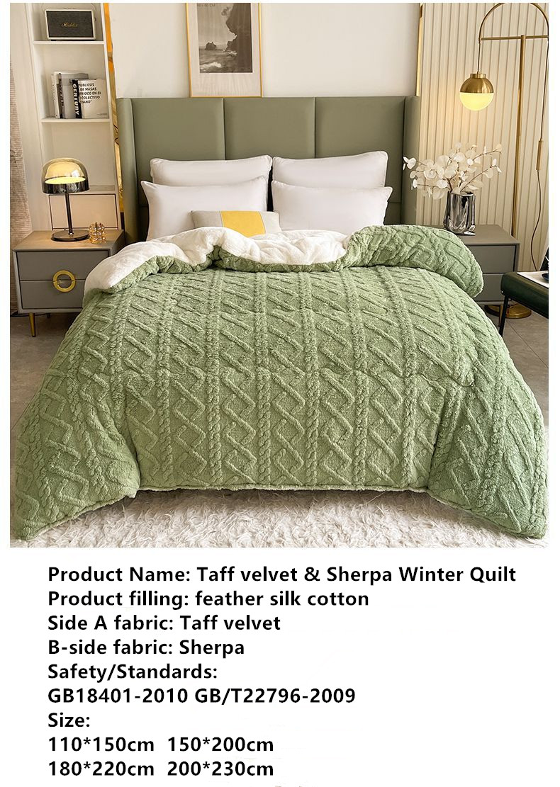 Warm Chunky Thickened Winter Velvet Sherpa Quilt Weight Blanket