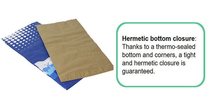 Eco Friendly Pasted Open Mouth Kraft Paper Sack M Fold Heat Sealed