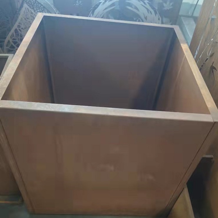 72" modern outdoor tree planters corten steel knocked down pot customized giant