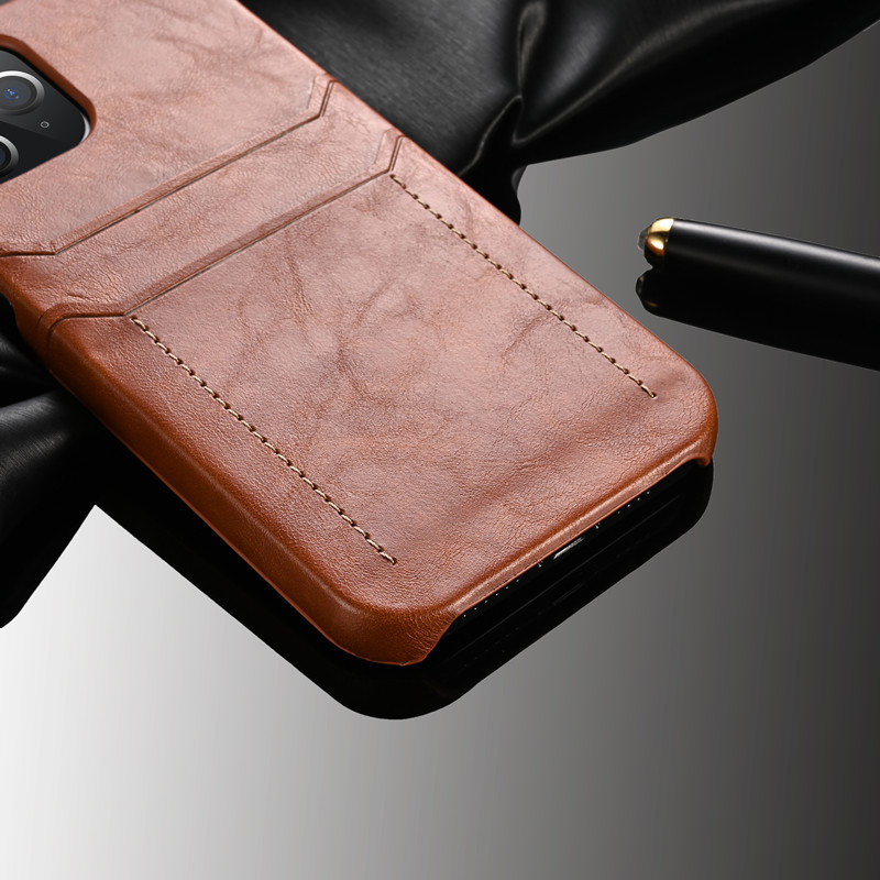 PU Leather Card Pocket Phone Case , Retro Phone Cover Eco Friendly For Iphone