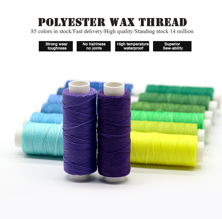 1mm 100% Polyester Leather Round Waxed Thread for Hand-sewn Leather Long-lasting