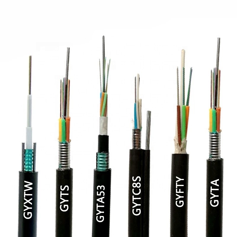 LZSH Jacket 12 Cores G652 Fiber Optic Cable Black White GYXTW
