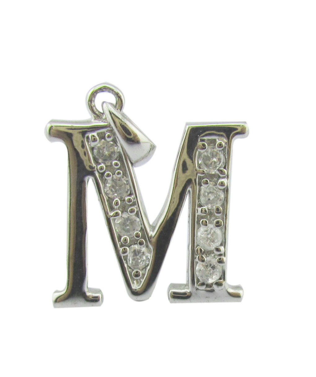 925 Sterling Silver Cubic Zirconia Alphabet Pendant Necklace with Abalone Shell customized silver jewelry zircon stones