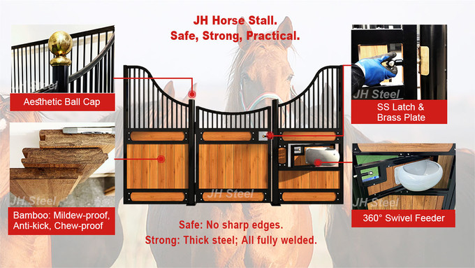Bamboo Welded Equine Stall Fronts Horse Stable Doors For Horses Rest Using
