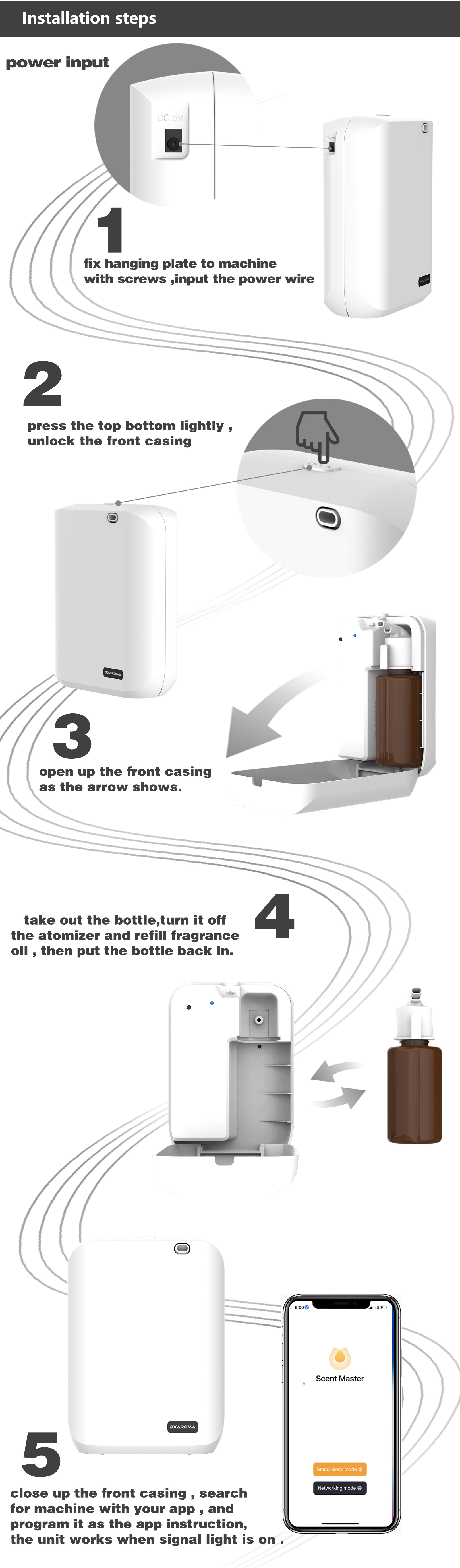 OEM X60 Home Portable Fragrance Diffuser Aroma Air App Control