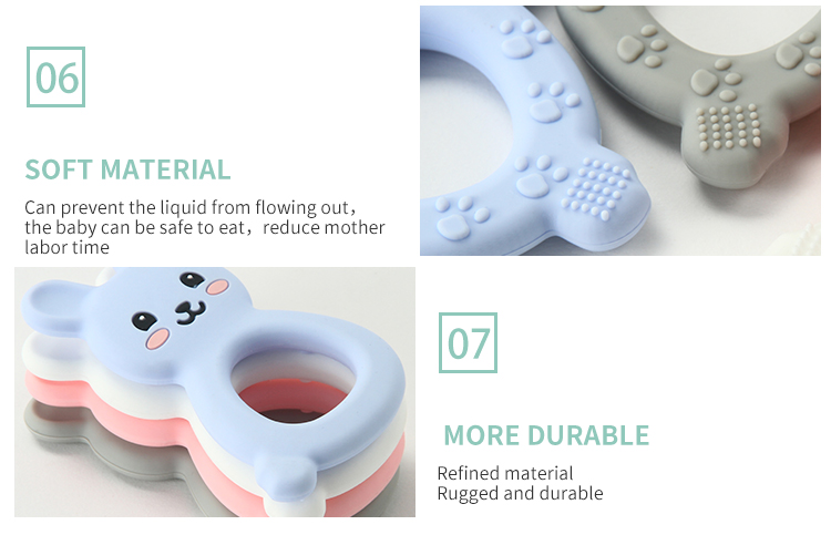 Montessori Silicone Teether Ring , Silicone Teething Toy For Children Newborn Infant