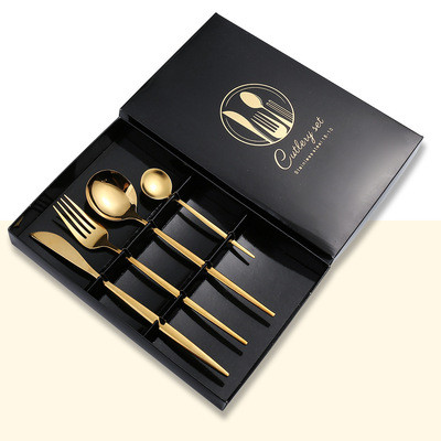 LFGB 16*25*3.5cm 4 Piece Flatware Set Travel Knife Fork Spoon Chopsticks Set