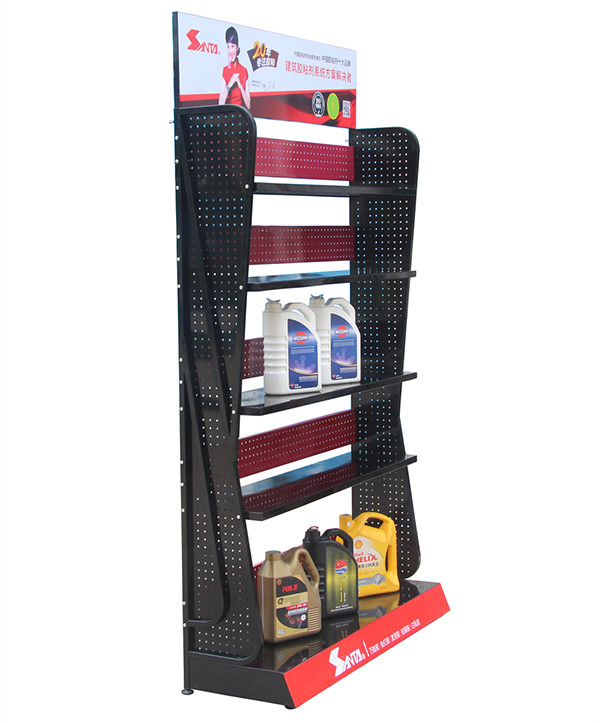 5 Tier ODM Service Metal Storage Stand , Freestanding Metal Shelving For Motor Oil
