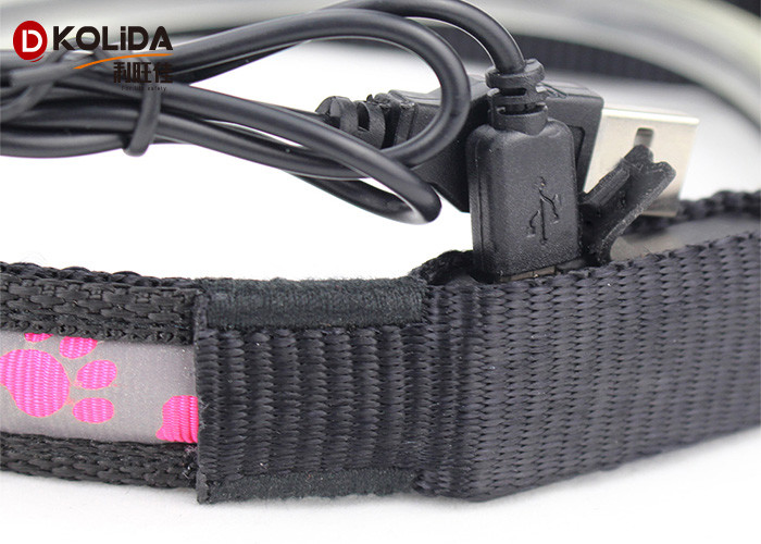 Flashing Luminous LED Dog Safety Collar , Safety Light Up USB Lighted Dog Collars