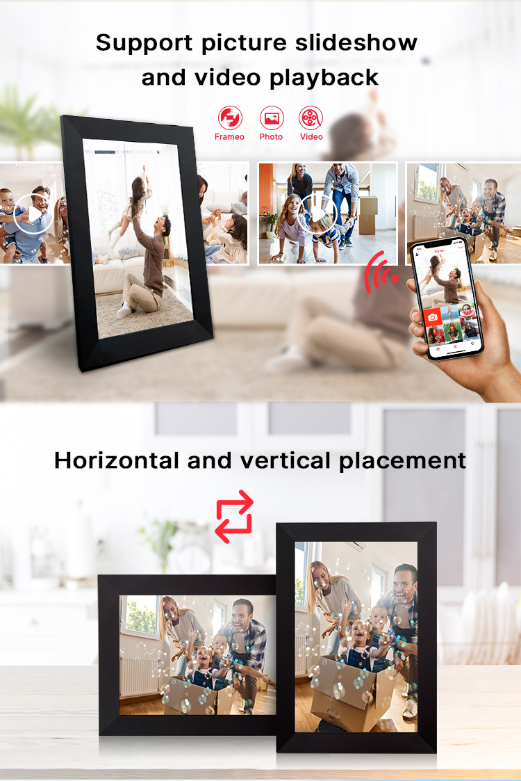 Multi OSD Language 14inch HD Digital Photo Frame Plastic Material Cloud Wifi Tablet