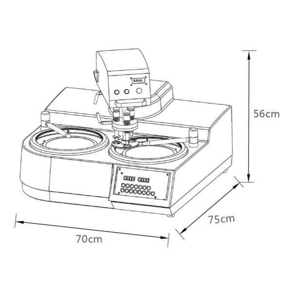 2 Wheel Semi Automatic Grinder Polisher 550W Spring Pressure GP-2A