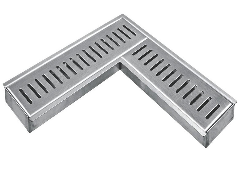 Bathroom Shower Room L-Shape Floor Drain Multi-Specification Brushed Sus304 Stainless Steel Bath Floor Drain