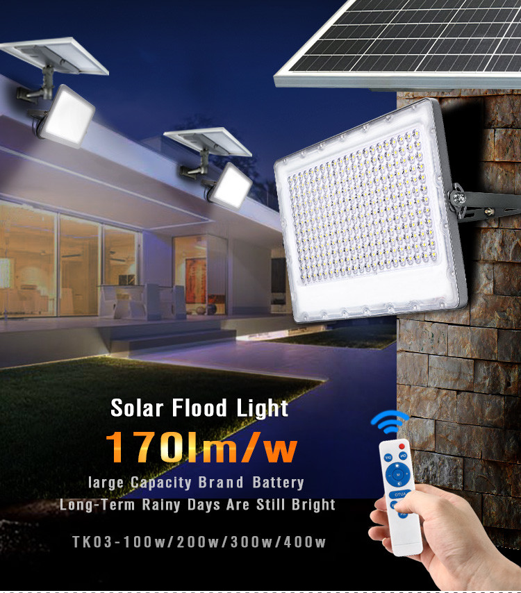 600w Solar Outdoor Flood Lights With Sensor Portable Warm White RGB