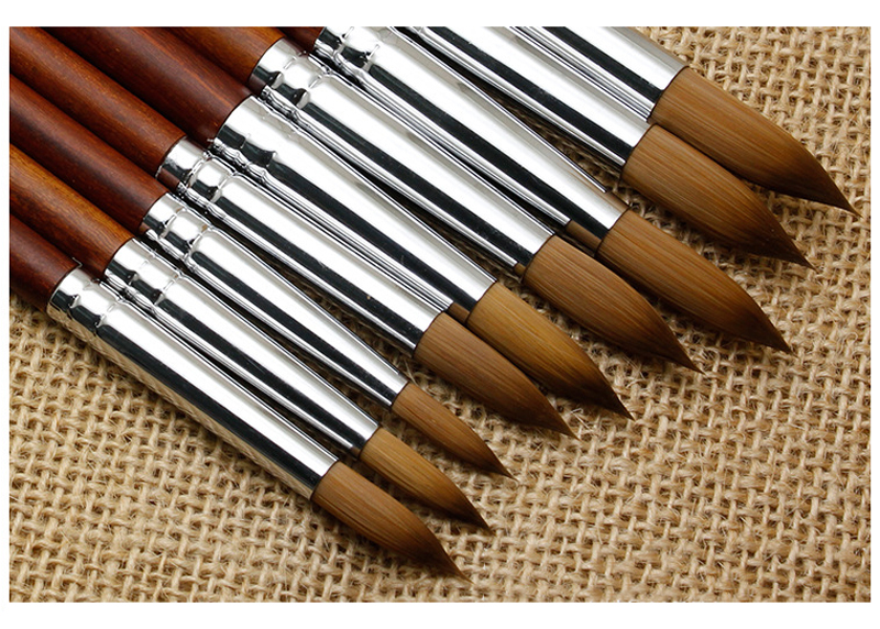 Classical Design Kolinsky Acrylic Nail Brush Art With 9 Different Sizes