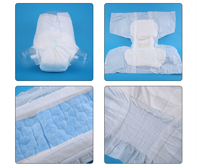 Adults Ultra Thick Printed Disposable Adult Baby Diaper with 3D Leak Prevention Channel