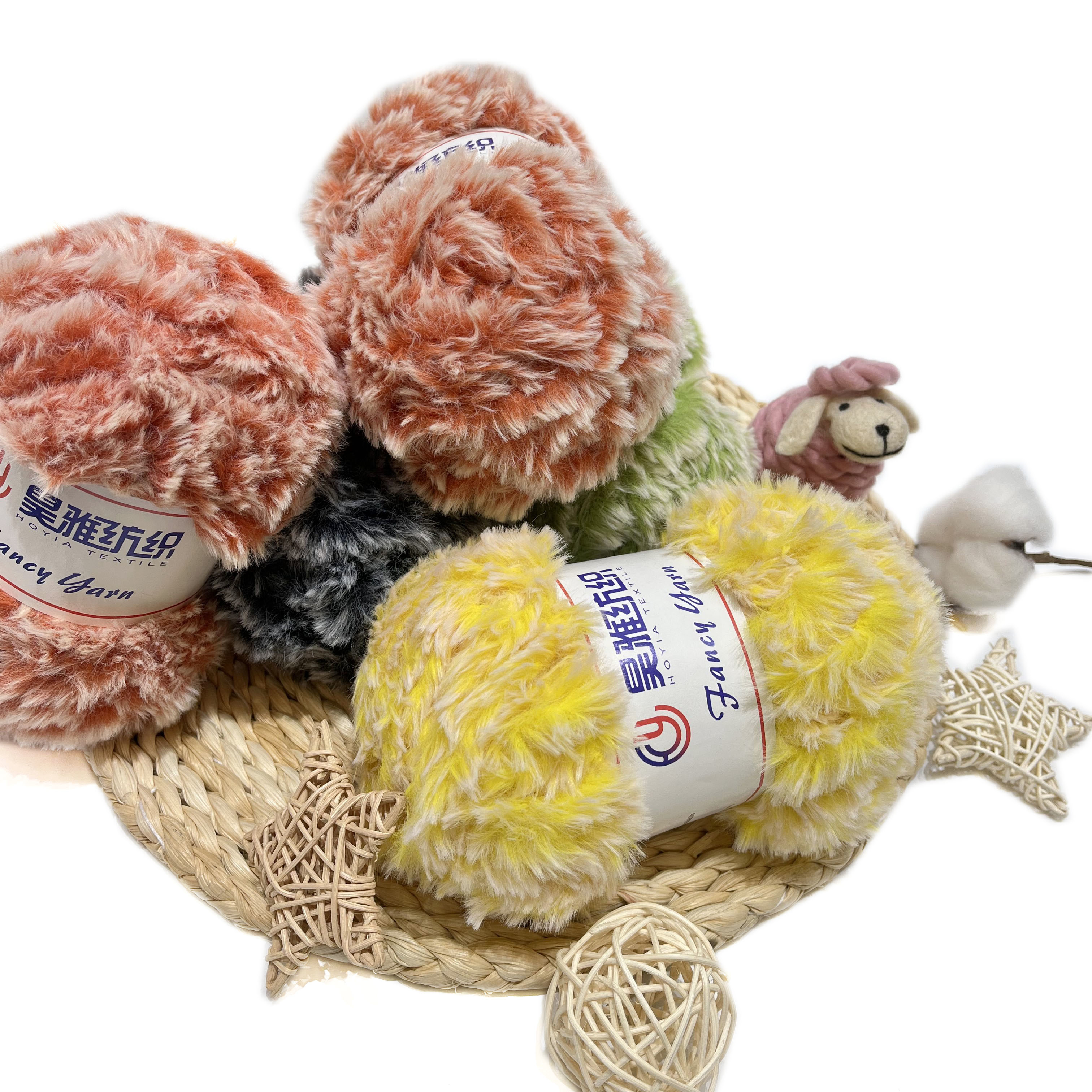 1/0.65NM 100% Polyester Soft Comfortable Fur Yarn For Knitting