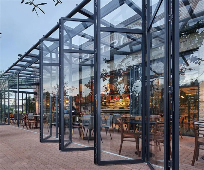 Upgrade To Triplex Glass Modern Design Bi-Fold Doors With Aluminium Alloy