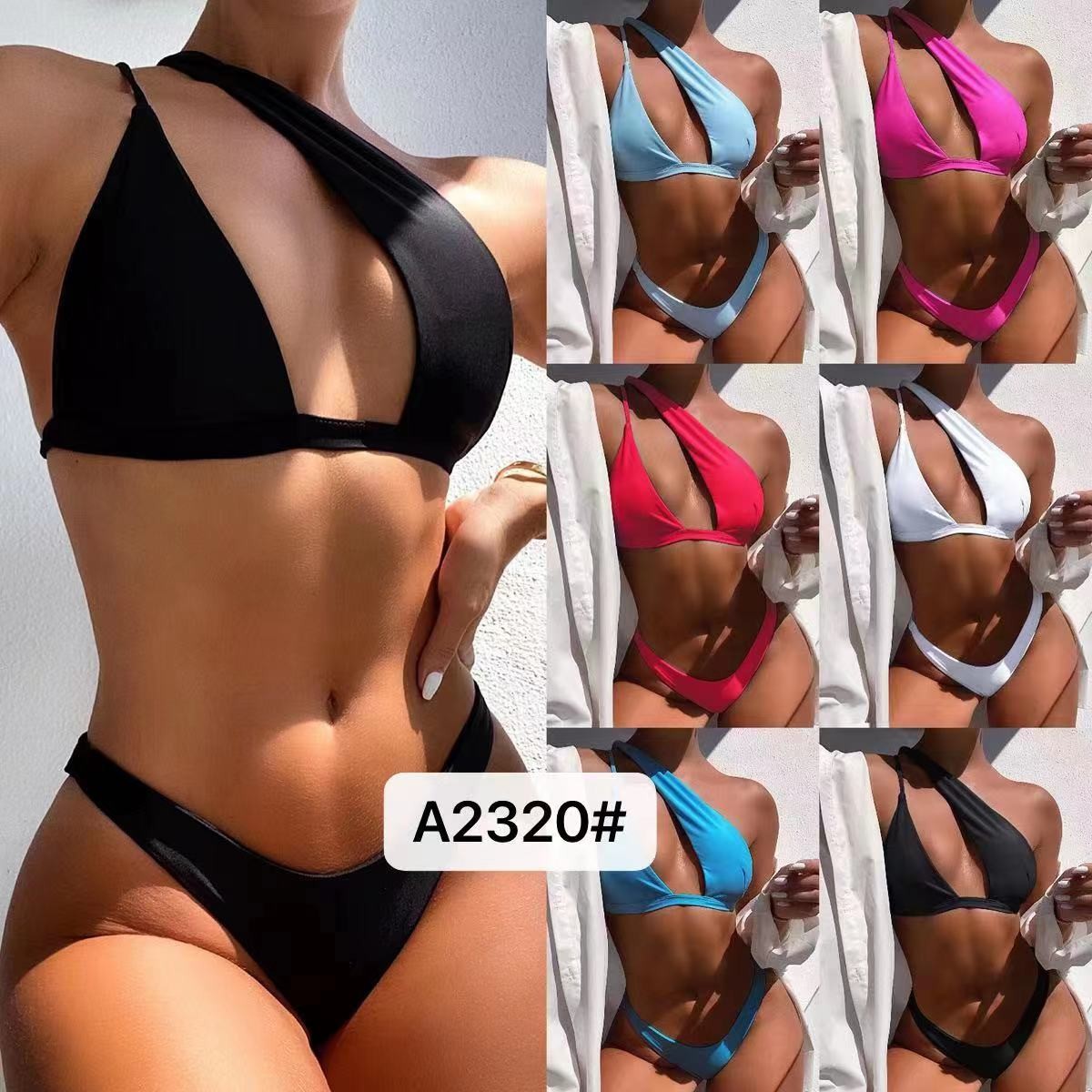 Swimming Suits Bikini Europe Solid Color Sexy Factory Direct Supply High Waist Miss Hard Wearing The New Type