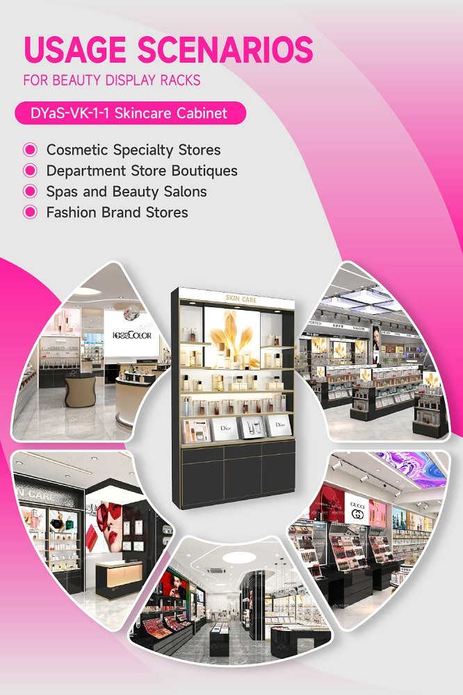 DYaS-VK-1-1 Skincare Display Cabinet with 60mm Light Box and Adjustable Brightness