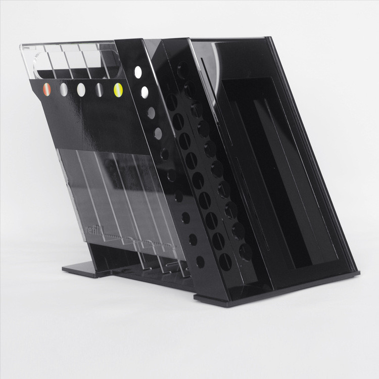Slanted Acrylic Makeup Rack for Cosmetics Compartment Plexiglass Lipstick Display Stand