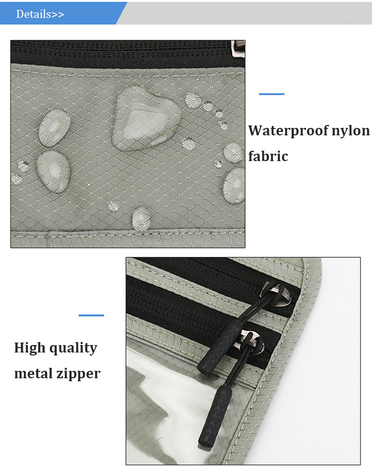 Wholesale Portable Passport Cover Bag Breathable Phone Wallets Unisex Zipper Shoulder Crossbody Bag
