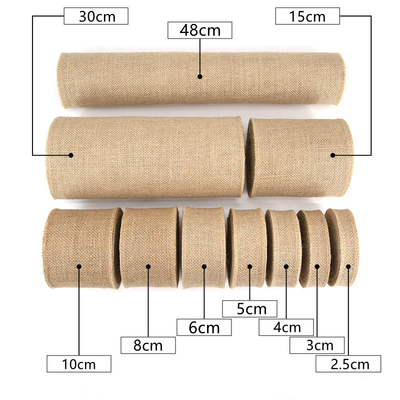 10 Yards Jute Burlap Ribbon Plain Woven Cut Edges Burlap Christmas Ribbon