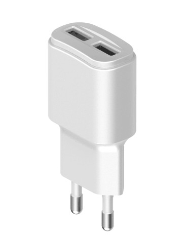 Black Fast Mobile Charger With Double USB Port 5V 1A / 2.1A / 2.4A For EU Korea Market