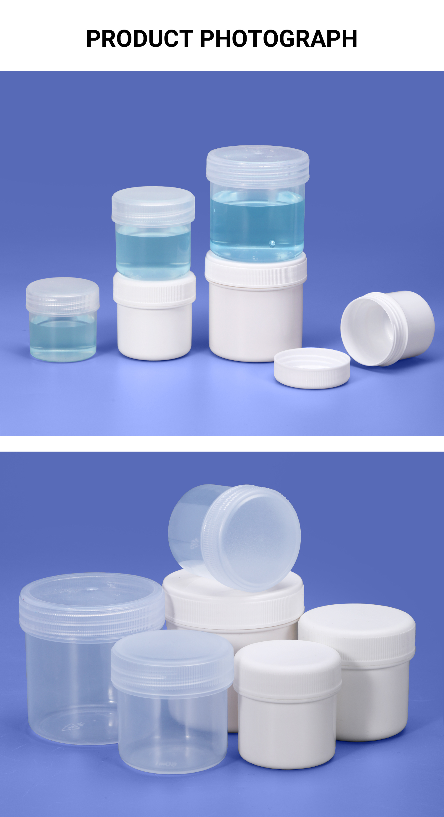 HDPE Collar Wide Mouth Empty Jar Container Canister for Candy Powder Storage Canister