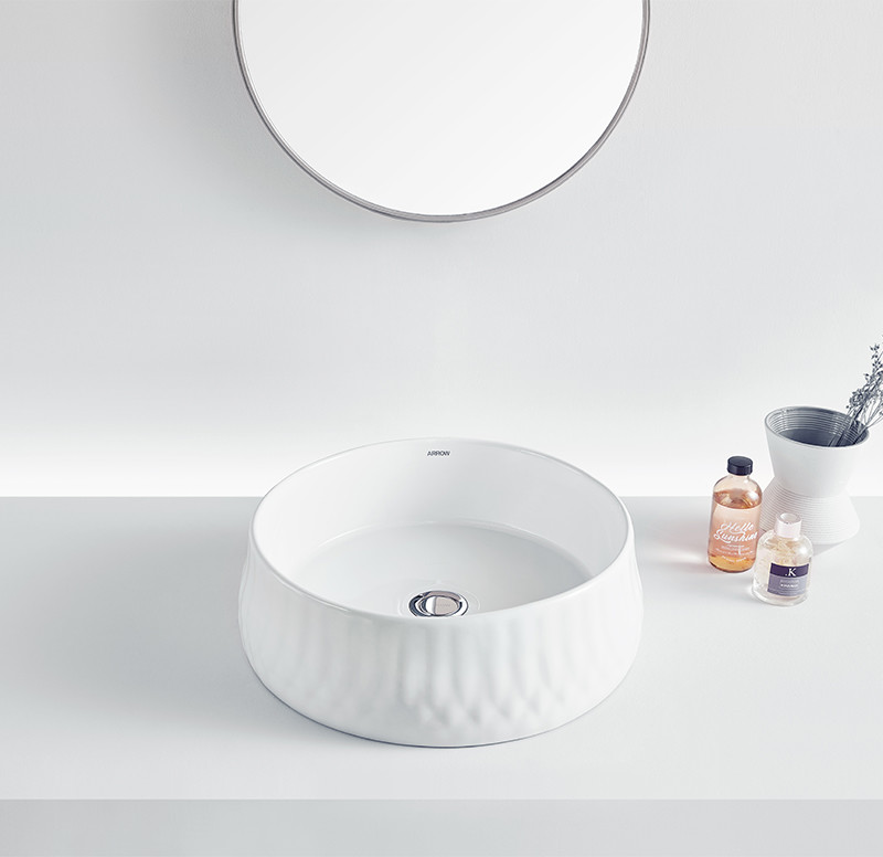 White Glazed Bathroom Countertop Basin 456x456x146mm Without overflow