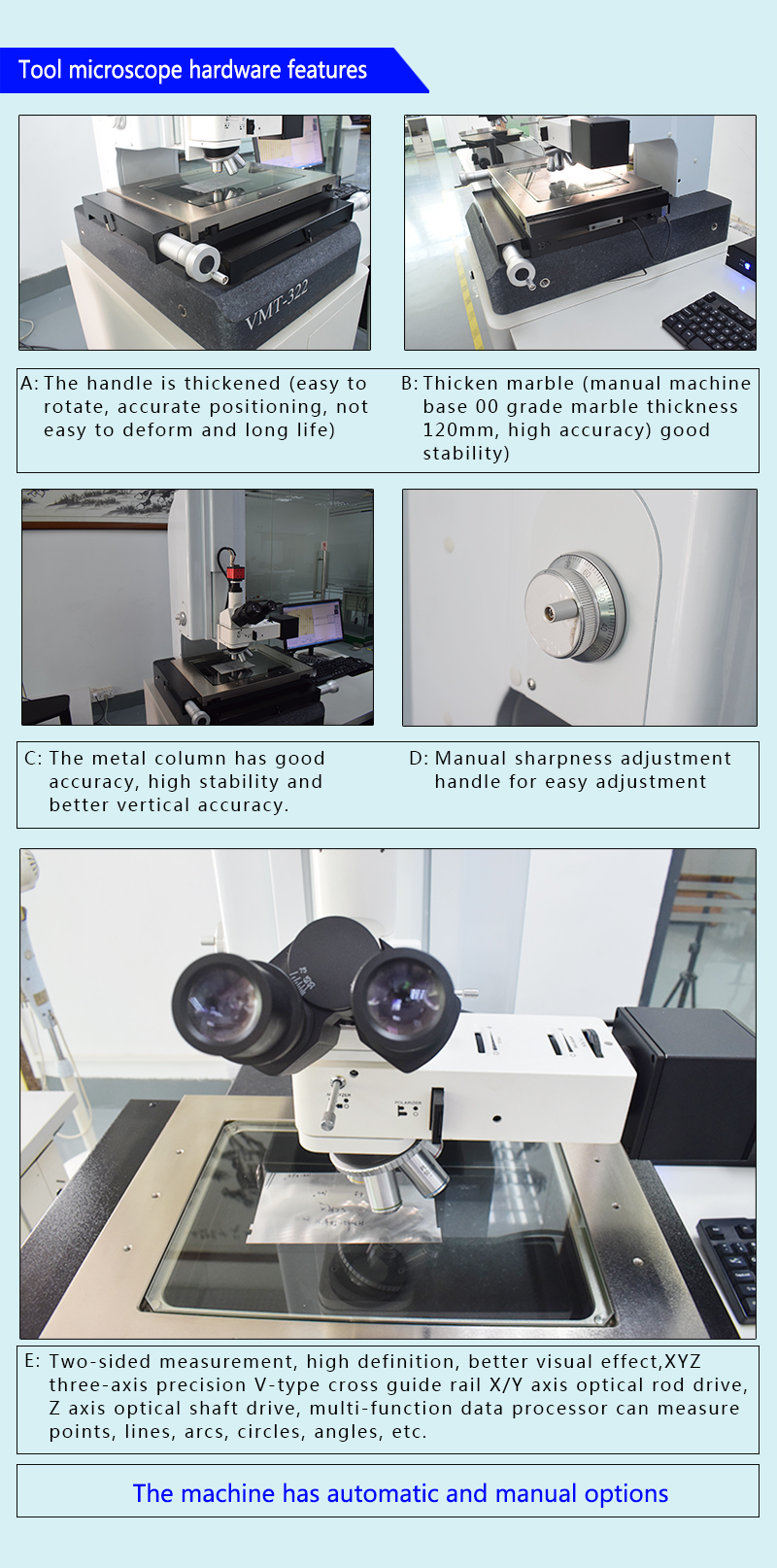 Laboratory Industrial Measuring Microscope Adjustable Light Source For Mobile Repair