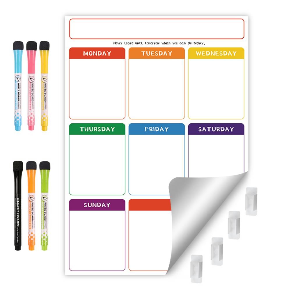 Soft Whiteboard Sheets Reusable Calendar Planner Self Sticky Weekly Planner 17x11'' 17x13''