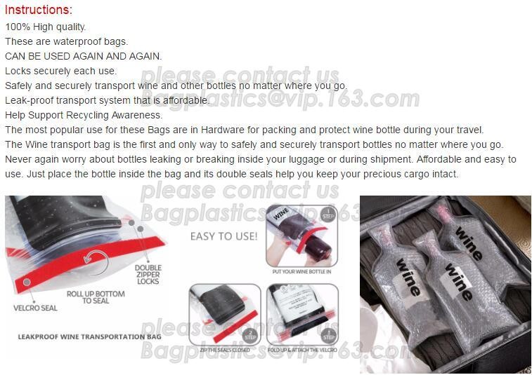 Anti-Shock Reusable Plastic PVC Inflatable Bubble Liner Protective Pac Red Wine Bags Protector For Fragile bagease pack
