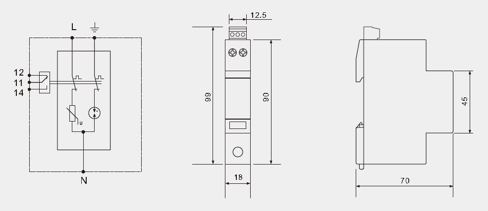 Power Line 10kV Lightning Surge Protection Devices Class III 1+ NPE 10kA Surge Arrester